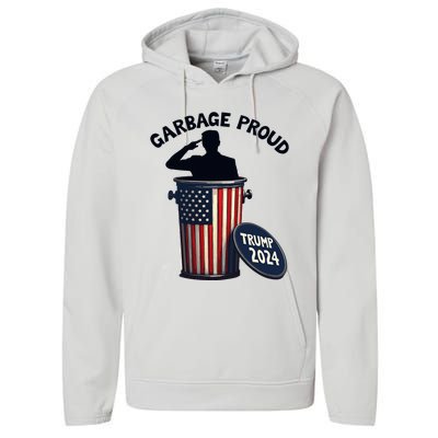 Garbage Proud To Be Garbage Vote Trump Supporters Performance Fleece Hoodie