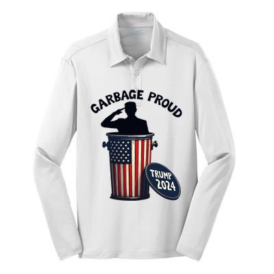 Garbage Proud To Be Garbage Vote Trump Supporters Silk Touch Performance Long Sleeve Polo