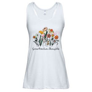 Grow Positive Thoughts Floral Bohemian Style Ladies Essential Flowy Tank