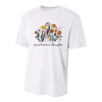 Grow Positive Thoughts Floral Bohemian Style Youth Performance Sprint T-Shirt