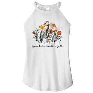 Grow Positive Thoughts Floral Bohemian Style Women's Perfect Tri Rocker Tank