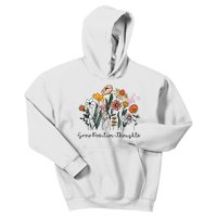 Grow Positive Thoughts Floral Bohemian Style Kids Hoodie