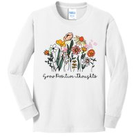 Grow Positive Thoughts Floral Bohemian Style Kids Long Sleeve Shirt