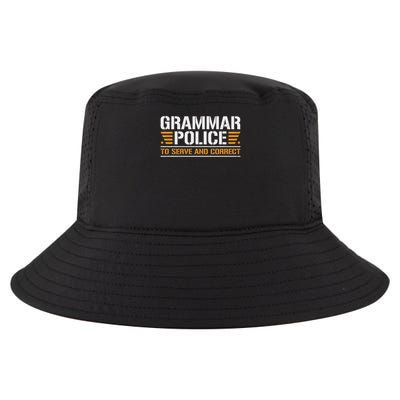Grammar Police To Serve And Correct, Teachers Grammar Cool Comfort Performance Bucket Hat
