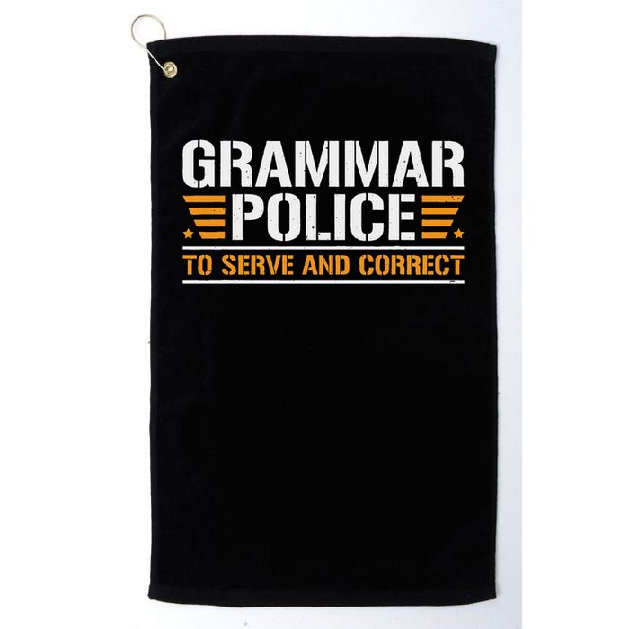 Grammar Police To Serve And Correct, Teachers Grammar Golf Towel