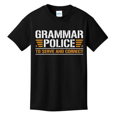 Grammar Police To Serve And Correct, Teachers Grammar Kids T-Shirt