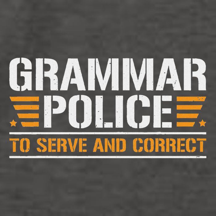 Grammar Police To Serve And Correct, Teachers Grammar Vector Backpack