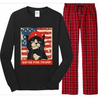 Gatos Por Trump Spanish Funny Cat Political Support Long Sleeve Pajama Set