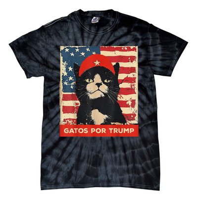 Gatos Por Trump Spanish Funny Cat Political Support Tie-Dye T-Shirt