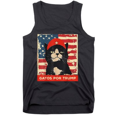 Gatos Por Trump Spanish Funny Cat Political Support Tank Top