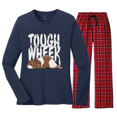 Guinea Pig Tough Wheek Brown Cream Guinea Pig Pet Women's Long Sleeve Flannel Pajama Set 