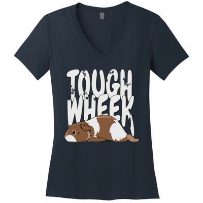 Guinea Pig Tough Wheek Brown Cream Guinea Pig Pet Women's V-Neck T-Shirt