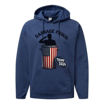 Garbage Proud To Be Garbage Vote Trump Supporters Performance Fleece Hoodie