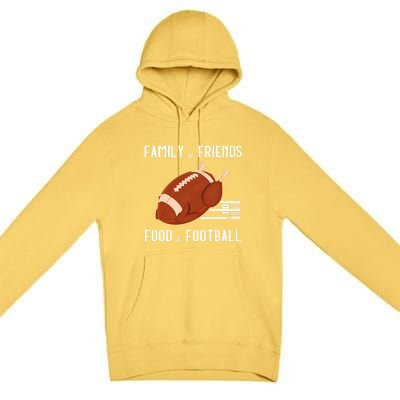 Gobble Player Turkey Gift Football Thanksgiving Turkey Gift Premium Pullover Hoodie