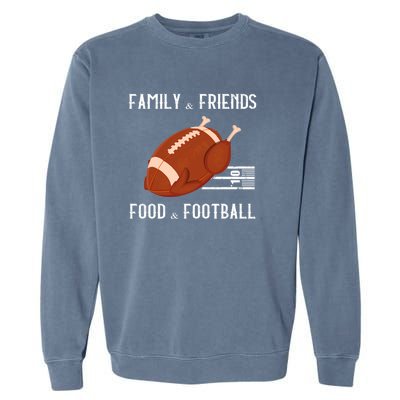 Gobble Player Turkey Gift Football Thanksgiving Turkey Gift Garment-Dyed Sweatshirt