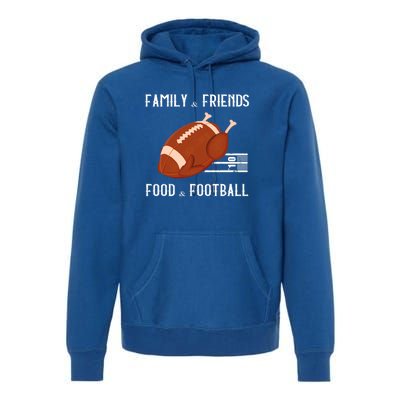 Gobble Player Turkey Gift Football Thanksgiving Turkey Gift Premium Hoodie