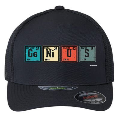Genius Periodic Table Elements Chemistry Teacher Gift Flexfit Unipanel Trucker Cap