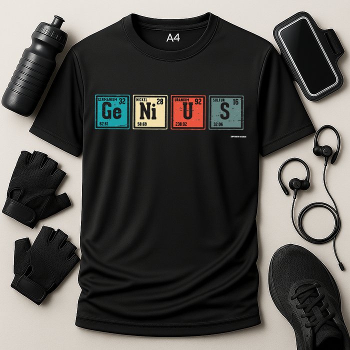 Genius Periodic Table Elements Chemistry Teacher Gift Cooling Performance Crew T-Shirt
