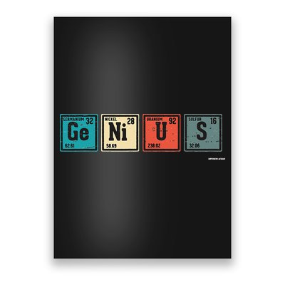 Genius Periodic Table Elements Chemistry Teacher Gift Poster