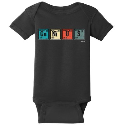 Genius Periodic Table Elements Chemistry Teacher Gift Baby Bodysuit