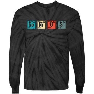 Genius Periodic Table Elements Chemistry Teacher Gift Tie-Dye Long Sleeve Shirt