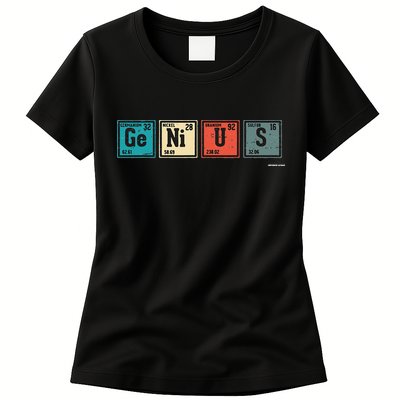 Genius Periodic Table Elements Chemistry Teacher Gift Womens T-Shirt