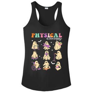 Ghost Physical Therapy Physical Therapist Halloween Groovy Ladies PosiCharge Competitor Racerback Tank