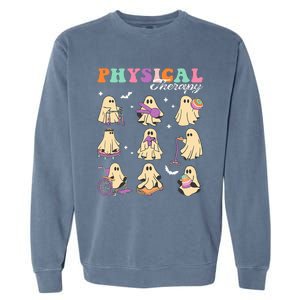 Ghost Physical Therapy Physical Therapist Halloween Groovy Garment-Dyed Sweatshirt