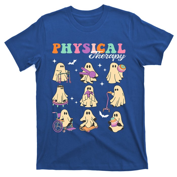 Ghost Physical Therapy Physical Therapist Halloween Groovy T-Shirt