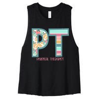 Groovy Physical Therapy PT Physical Therapist Back To School Women's Racerback Cropped Tank