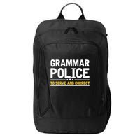 Grammar Police To Serve And Correct Funny Costume Idea Gift City Backpack