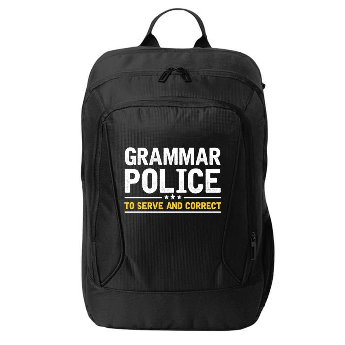 Grammar Police To Serve And Correct Funny Costume Idea Gift City Backpack