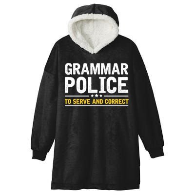 Grammar Police To Serve And Correct Funny Costume Idea Gift Hooded Wearable Blanket