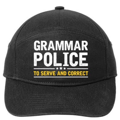 Grammar Police To Serve And Correct Funny Costume Idea Gift 7-Panel Snapback Hat