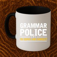 Grammar Police To Serve And Correct Funny Costume Idea Gift Mug