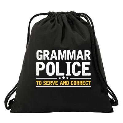 Grammar Police To Serve And Correct Funny Costume Idea Gift Drawstring Bag