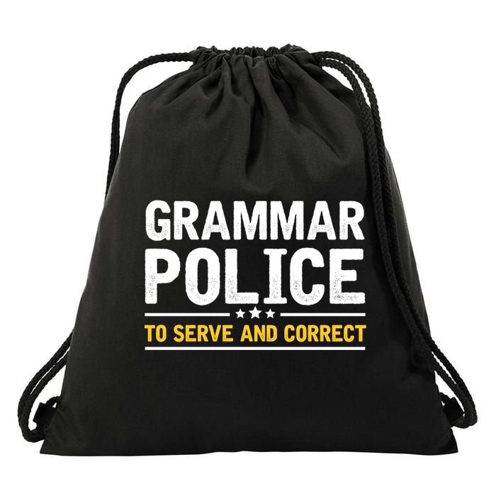 Grammar Police To Serve And Correct Funny Costume Idea Gift Drawstring Bag