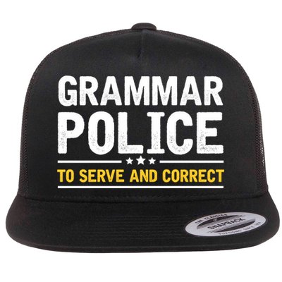 Grammar Police To Serve And Correct Funny Costume Idea Gift Flatbill Hat