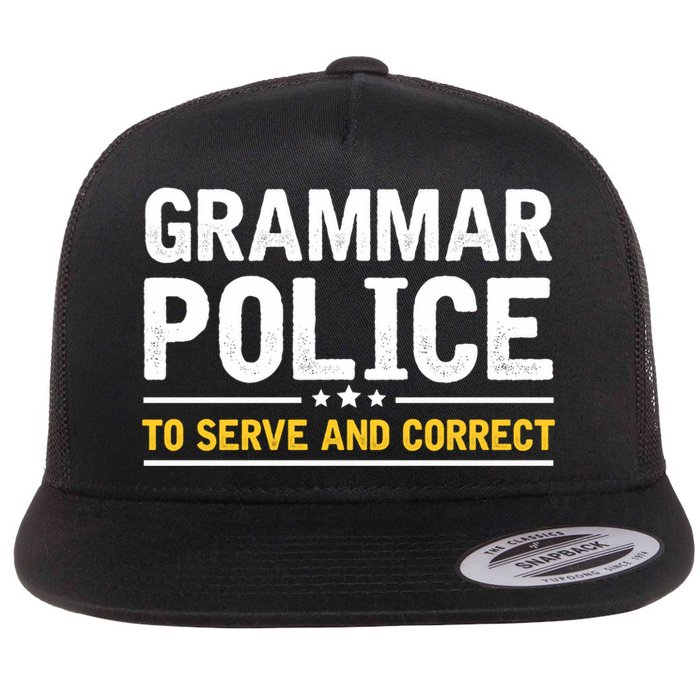 Grammar Police To Serve And Correct Funny Costume Idea Gift Flatbill Hat