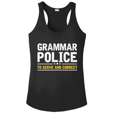 Grammar Police To Serve And Correct Funny Costume Idea Gift Ladies PosiCharge Competitor Racerback Tank