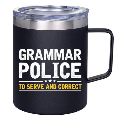 Grammar Police To Serve And Correct Funny Costume Idea Gift 12oz Stainless Steel Coffee Mug