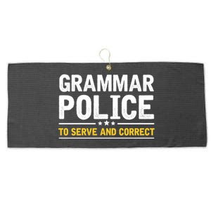 Grammar Police To Serve And Correct Funny Costume Idea Gift Large Microfiber Waffle Golf Towel