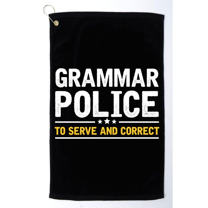 Grammar Police To Serve And Correct Funny Costume Idea Gift Golf Towel