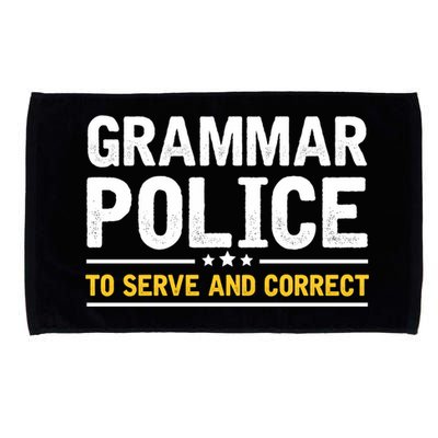 Grammar Police To Serve And Correct Funny Costume Idea Gift Microfiber Hand Towel