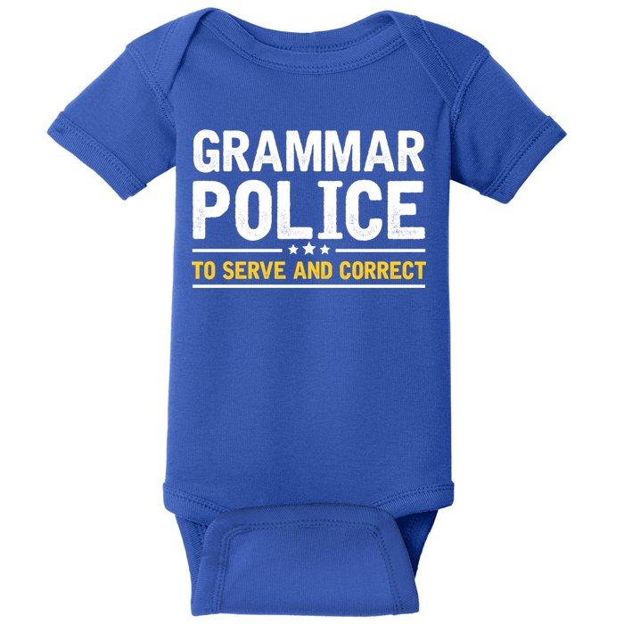Grammar Police To Serve And Correct Funny Costume Idea Gift Baby Bodysuit