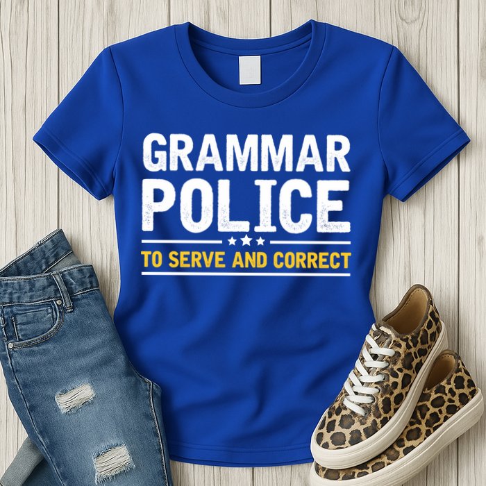 Grammar Police To Serve And Correct Funny Costume Idea Gift Womens T-Shirt