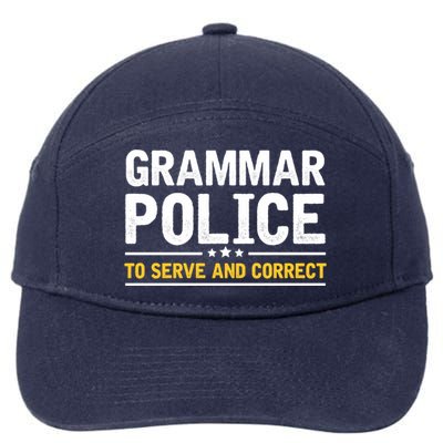 Grammar Police To Serve And Correct Funny Costume Idea Gift 7-Panel Snapback Hat