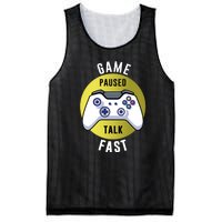 Game Paused Talk Fast Funny Video Game Player Gaming Quote Gift Mesh Reversible Basketball Jersey Tank