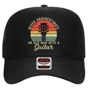 Guitar Player Teacher Funny Acoustic Guitar Lover Musician High Crown Mesh Back Trucker Hat