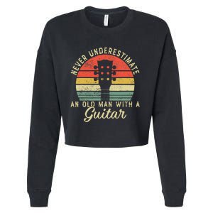 Guitar Player Teacher Funny Acoustic Guitar Lover Musician Cropped Pullover Crew